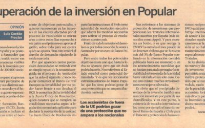Luis Cordón, partner at Cases&Lacambra, publishes an article in Expansión