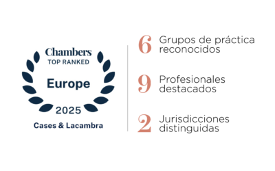 Cases & Lacambra despunta en la edición europea de Chambers & Partners con seis grupos de práctica y nueve profesionales reconocidos